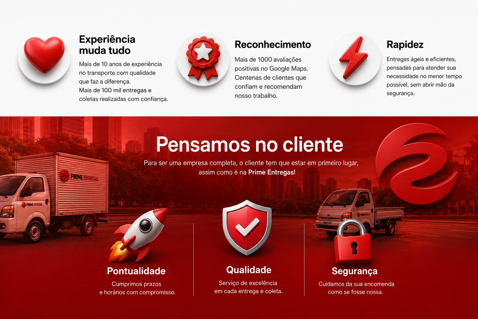 Imagem contendo informa&ccedil;&otilde;es sobre a prime entregas